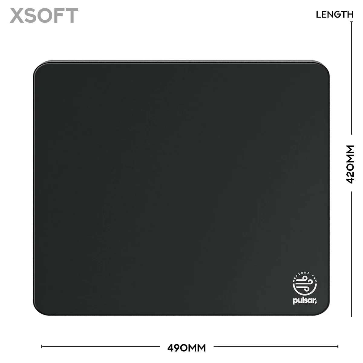Pulsar Neptune Pro Premium eSports Mousepad Fast Speed (Jet Black) (Soft, XSoft) [XL (490mm x 420mm x 4mm), XLSQ (500mm x 500mm x 4mm)] - Image 5
