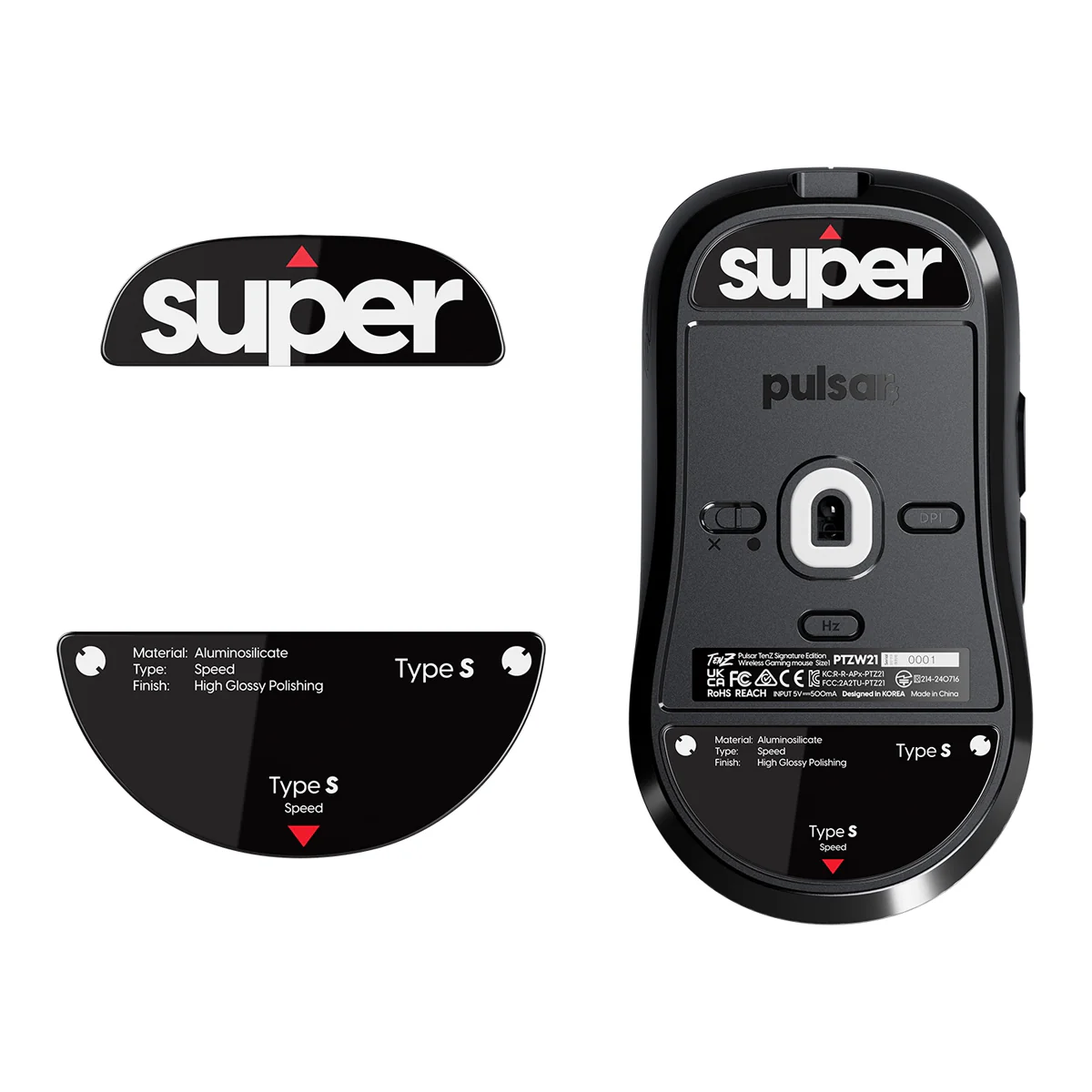 Pulsar Superglide Glass Skates Type-S for Pulsar Tenz Signature Edition (Black) (PTZSGSB) - Image 2