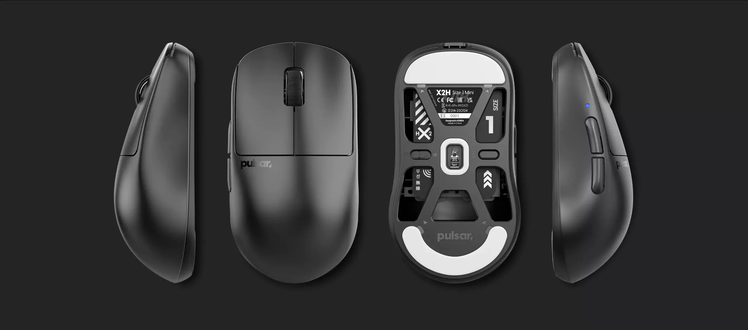 Pulsar X2H Ultralight Wireless Symmetrical eSports Mouse Size 1 (Black) (PX2H11) - Image 7