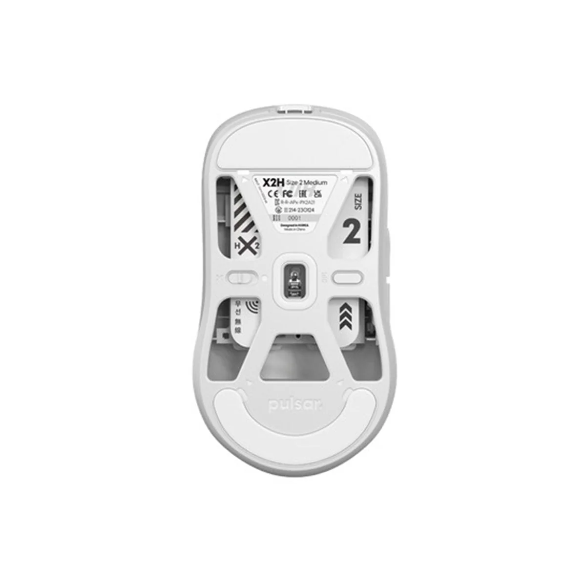 Pulsar X2H Ultralight Wireless Symmetrical Esports Mouse Size 2 (White) (PX2H22) - Image 3