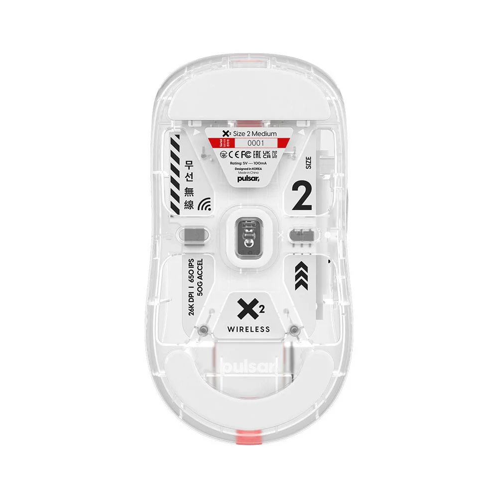 Pulsar X2 Symmetrical Wireless Gaming Mouse (Super Clear) - Image 5