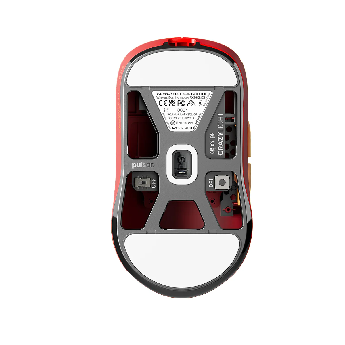 Pulsar X2H CrazyLight 8K Polling Rate eSports Gaming Mouse Medium (Volcano) (PX2HCL203) - Image 5