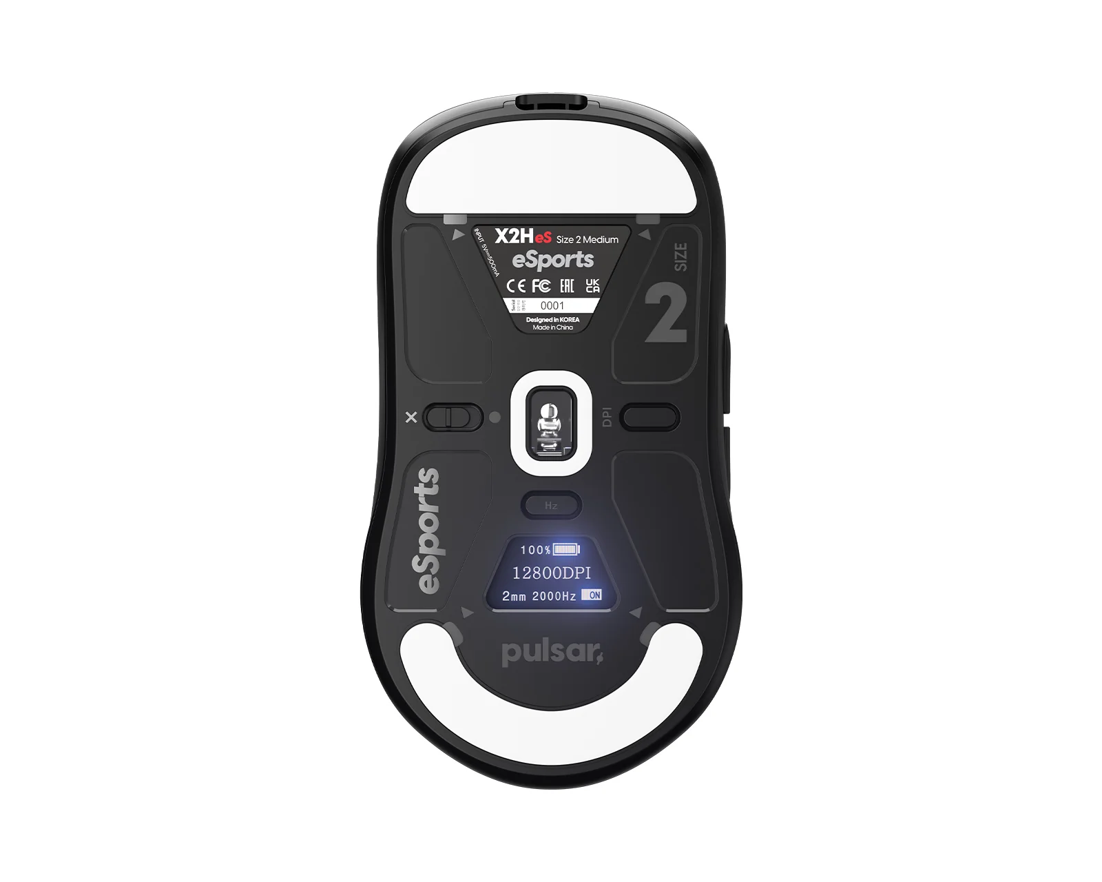 Pulsar X2H ES Esports Tournament Edition Wireless Gaming Mouse Size 2 (Black) (PX2HES21) - Image 4