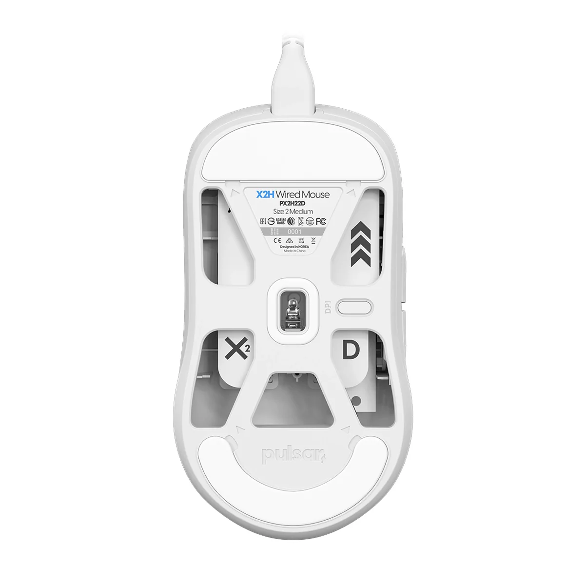 Pulsar X2H Symmetrical Ultralight Wired Gaming Mouse Size 2 (Black (PX2H21D), White (PX2H22D)) - Image 10