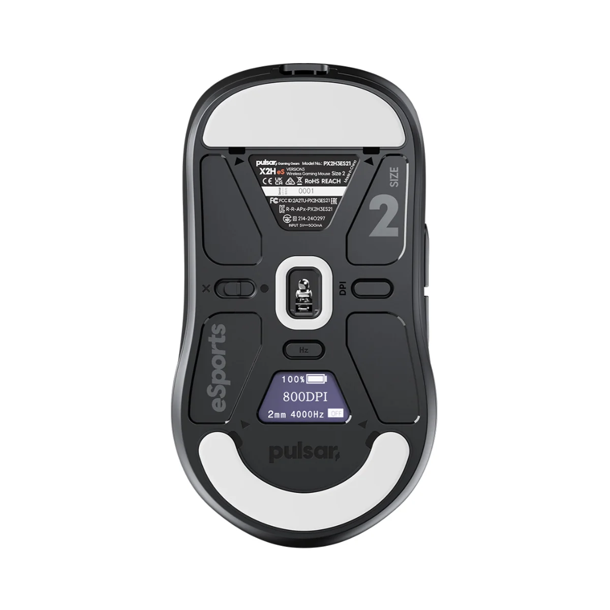 Pulsar X2H V3 eS Esports Tournament Edition Symmetrical Wireless Gaming Mouse Size 2 (Black) (PX2H3ES21) - Image 3