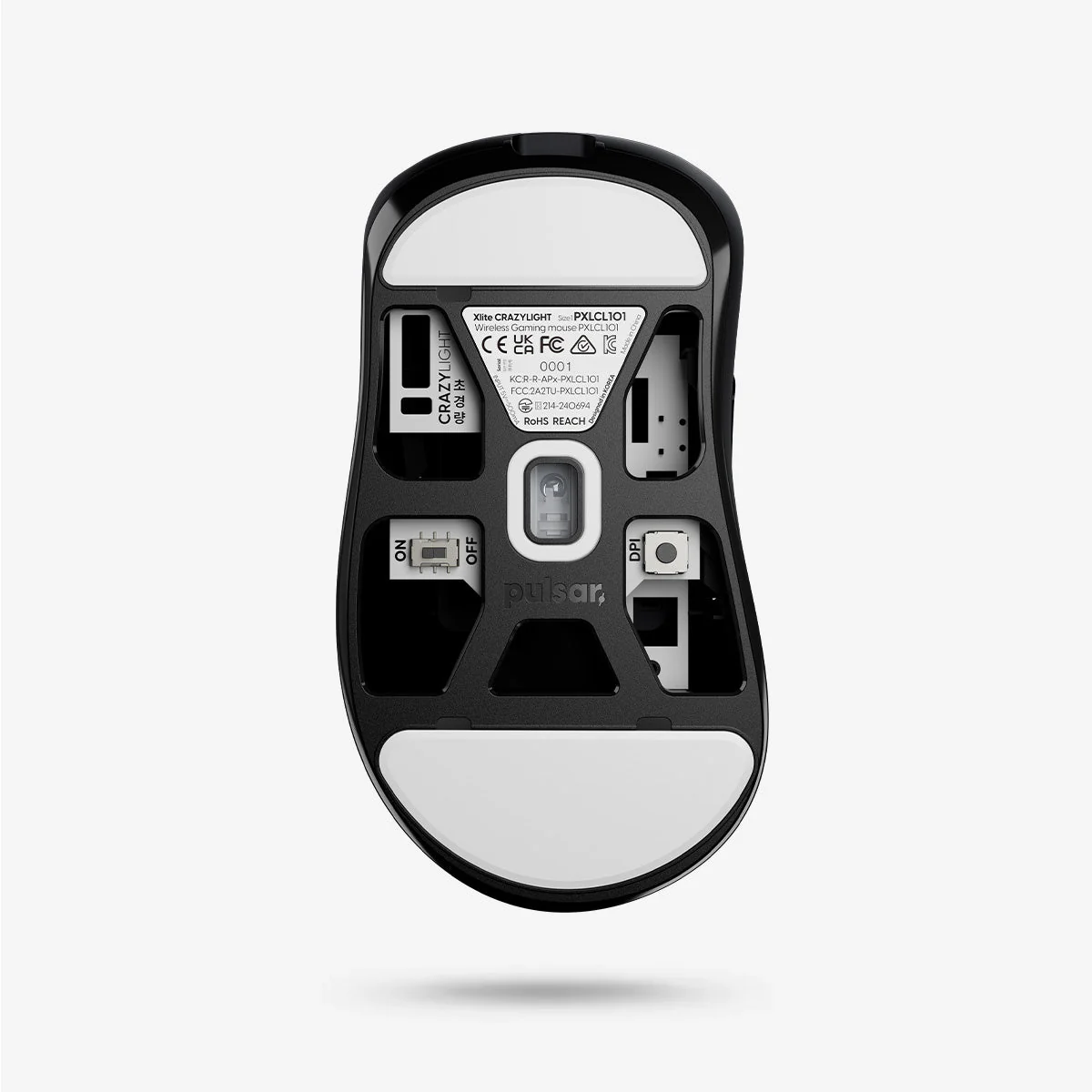 Pulsar Xlite CrazyLight 8K Polling Rate eSports Gaming Mouse Size 1 (Jet Black, Uyuni White) - Image 13