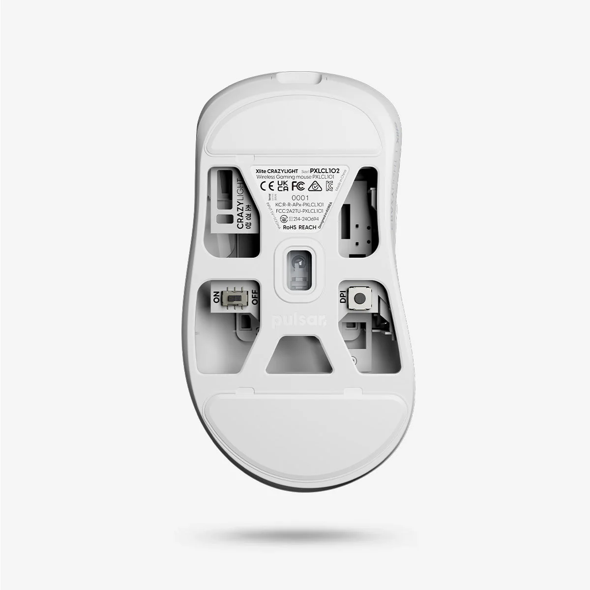 Pulsar Xlite CrazyLight 8K Polling Rate eSports Gaming Mouse Size 1 (Jet Black, Uyuni White) - Image 21