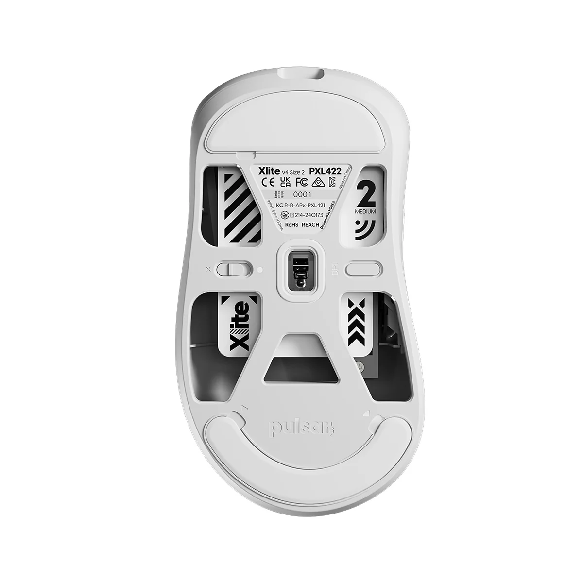 Pulsar Xlite V4 Ultralight Weight eSports Mouse Size 2 (White, Black) (PXL422, PXL421) - Image 7