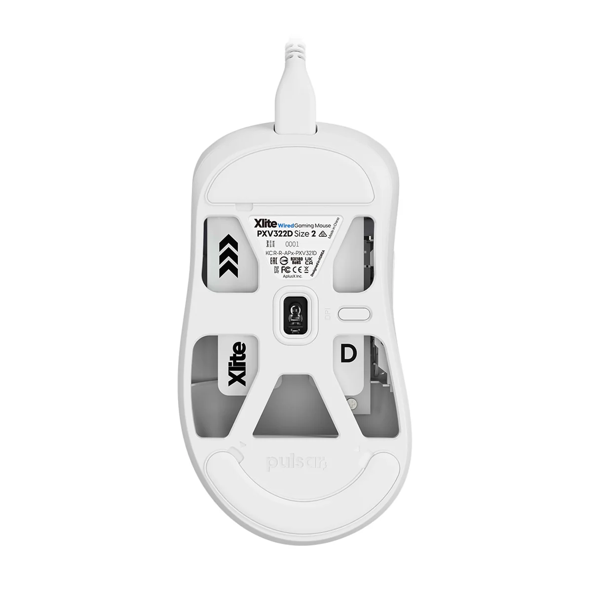 Pulsar Xlite Wired Ultralight Gaming Mouse Size 2 (Black, White) - Image 10