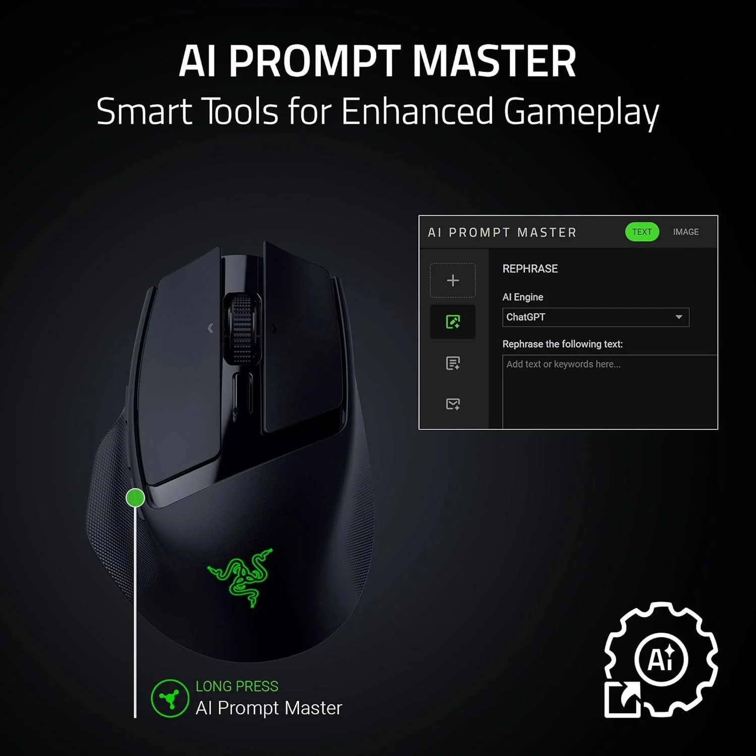 Razer Basilisk Mobile Portable Ergonomic Wireless Gaming Mouse (Black) - Image 8