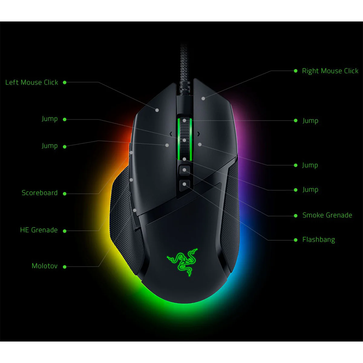 Razer Basilisk V3 35K Fully Customizable Ergonomic Wired Gaming Mouse (Black) - Image 6