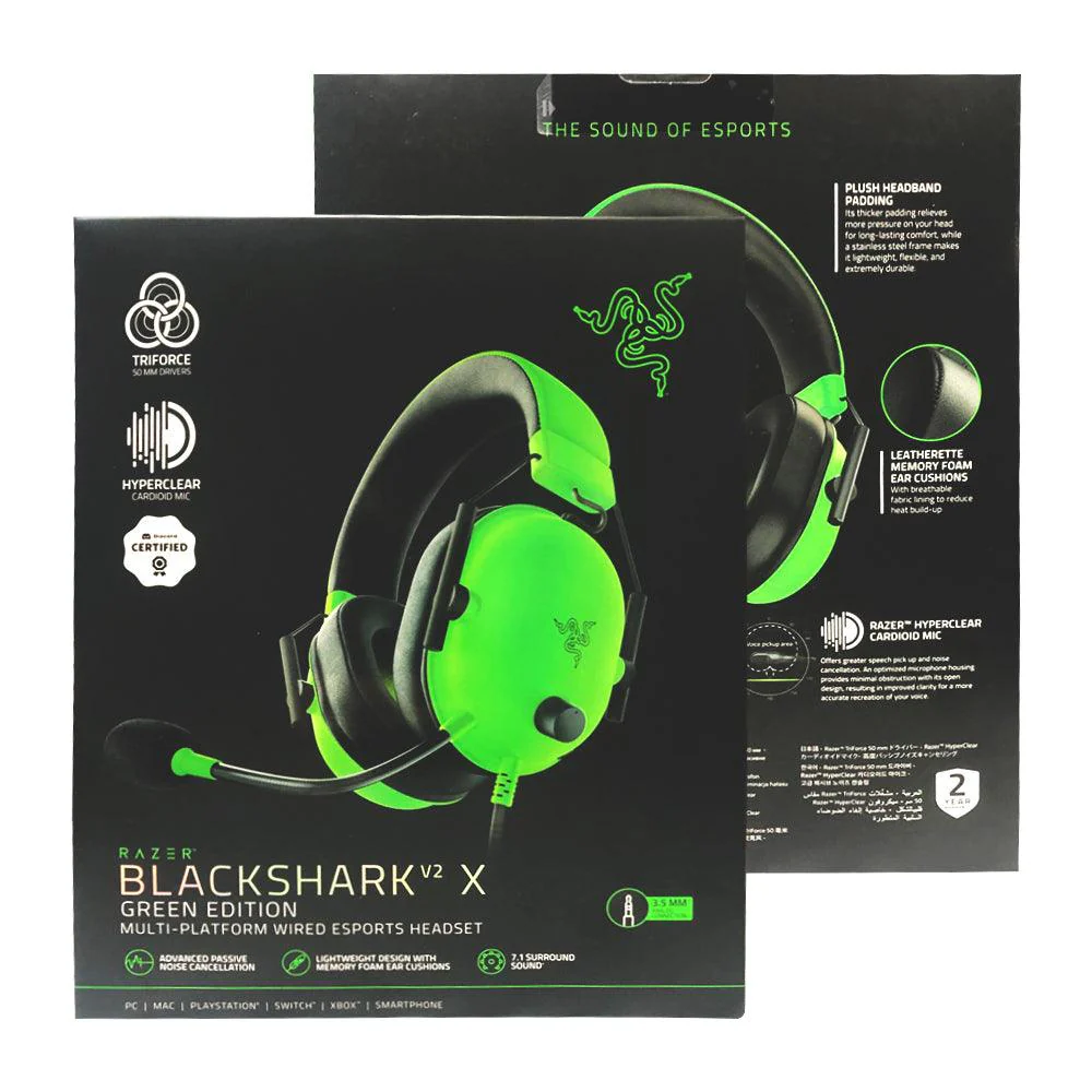 Razer Blackshark V2 X Multi-Platform Wired Esports Headset (Green) - Image 6
