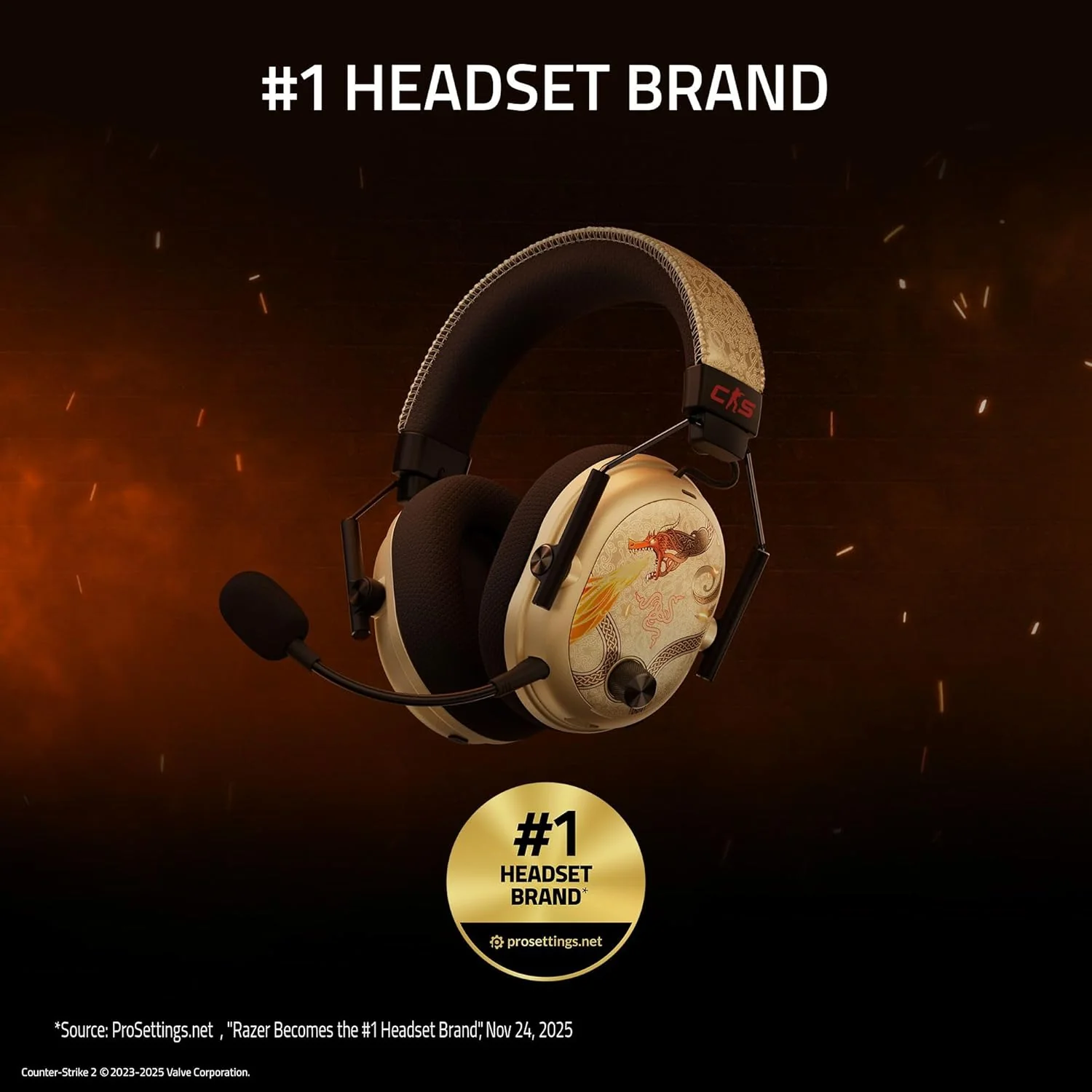 Razer BlackShark V3 Pro Wireless ANC Esports Gaming Headset (Counter-Strike 2 Ed.) - Image 4