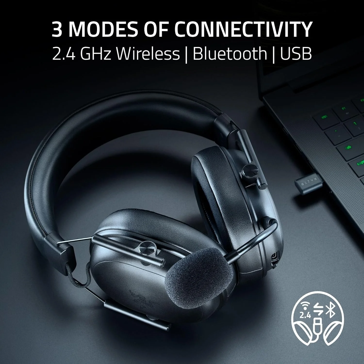 Razer BlackShark V3 X HyperSpeed Wireless eSports Headset for PC/ Mac/ PlayStation/ Nintendo Switch/ Steam Deck/ Smartphone (Black) - Image 4