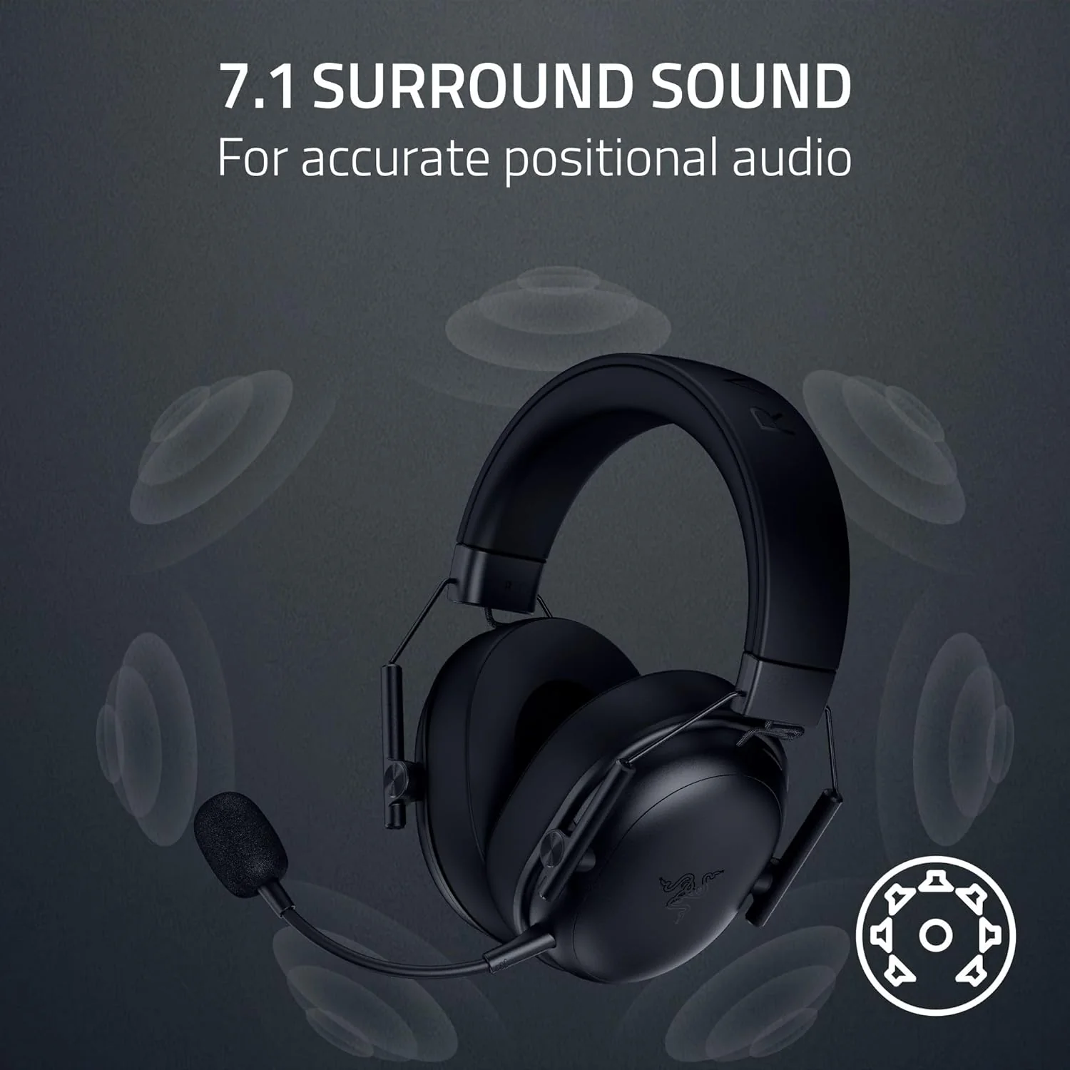 Razer BlackShark V3 X HyperSpeed Wireless eSports Headset for PC/ Mac/ PlayStation/ Nintendo Switch/ Steam Deck/ Smartphone (Black) - Image 5