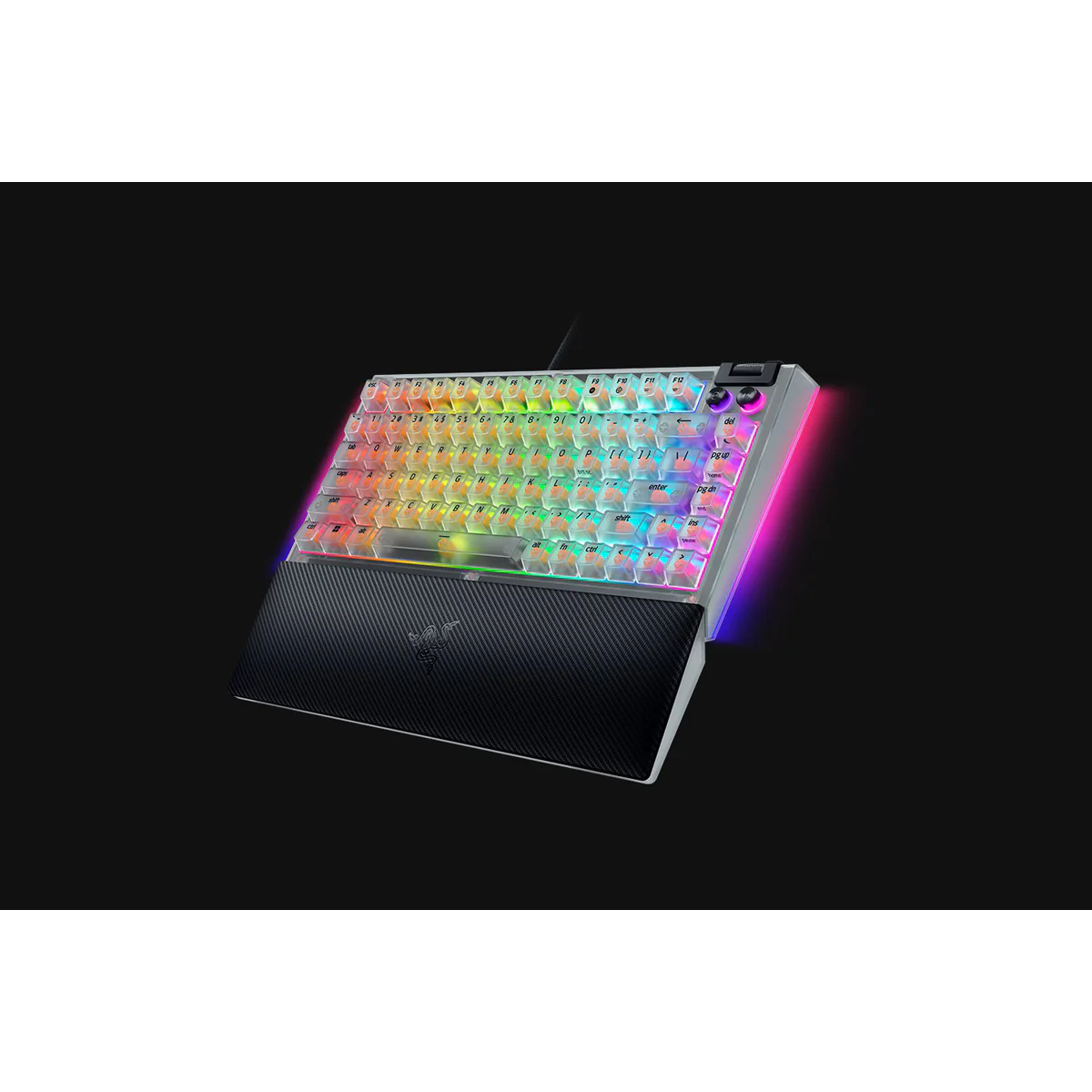 Razer BlackWidow V4 75% Hot-Swappable Mechanical Gaming Keyboard (Orange Switches) (Phantom White) - Image 3