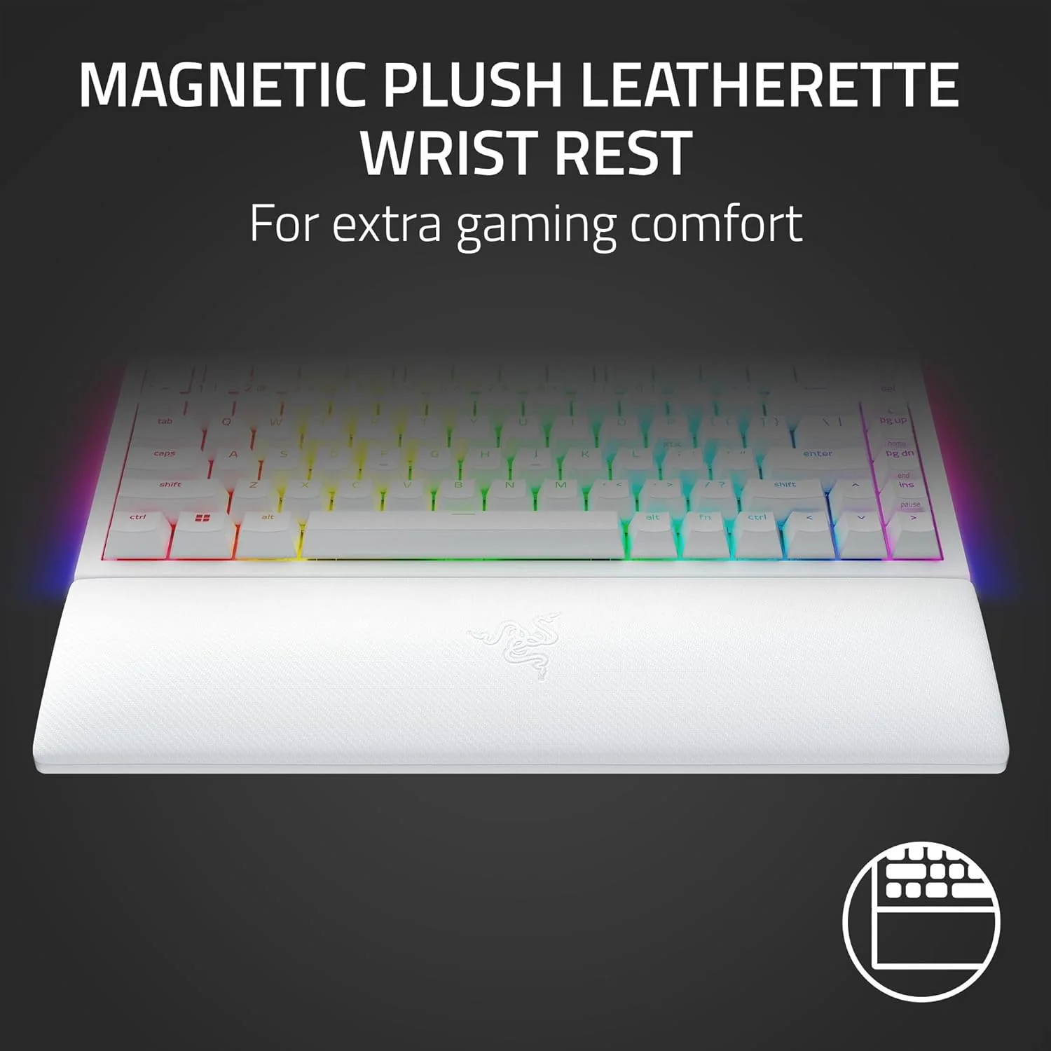 Razer Blackwidow V4 75% Hot-Swappable Mechanical Gaming Keyboard (Orange Switches) (White) - Image 10