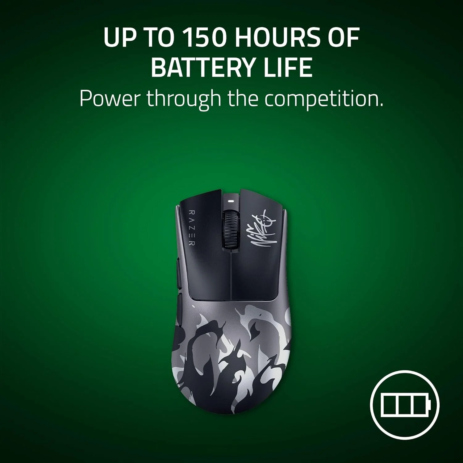 Razer DeathAdder V4 Pro Ultra-lightweight Ergonomic Wireless Esports Gaming Mouse with Razer Optical Scroll Wheel (NiKo Ed.) - Image 9