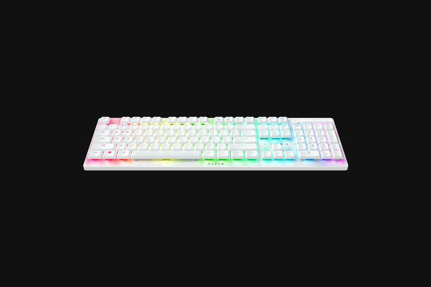 Razer Deathstalker V2 Pro Wireless Low Profile Optical Gaming Keyboard - White (Clicky Purple Switch) - Image 3