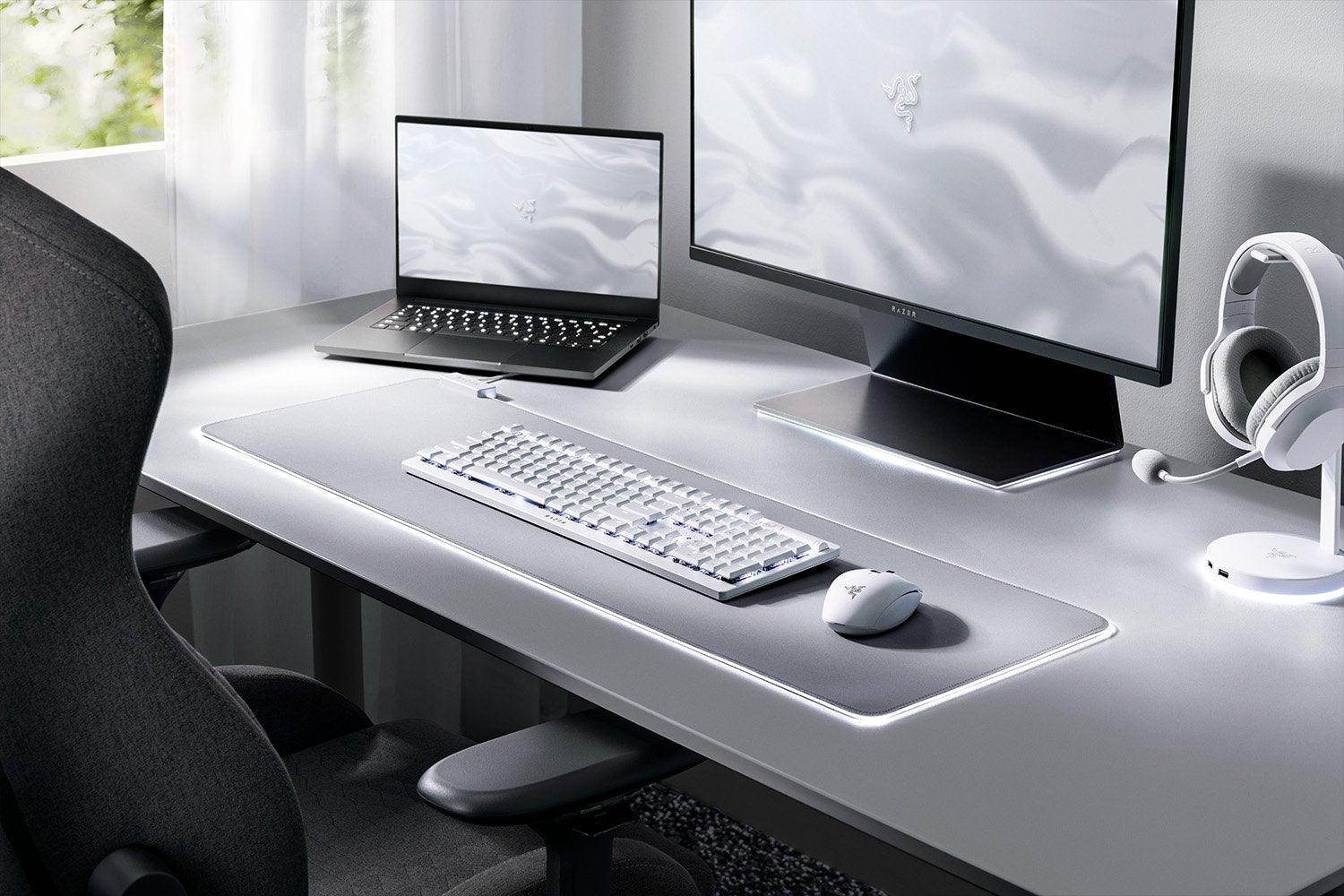 Razer Deathstalker V2 Pro Wireless Low Profile Optical Gaming Keyboard - White (Clicky Purple Switch) - Image 5
