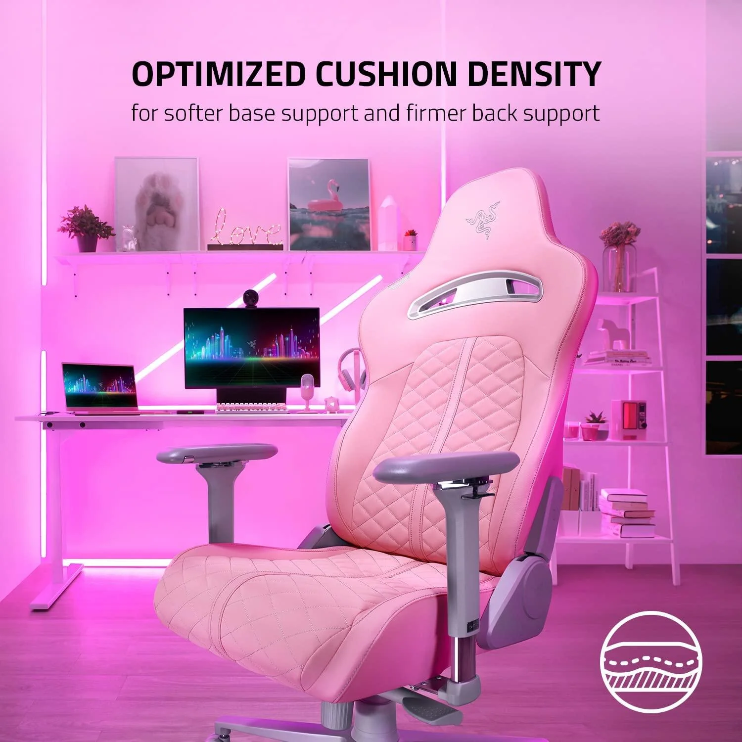 Razer Enki Gaming Chair For All-Day Comfort (Quartz) - Image 4