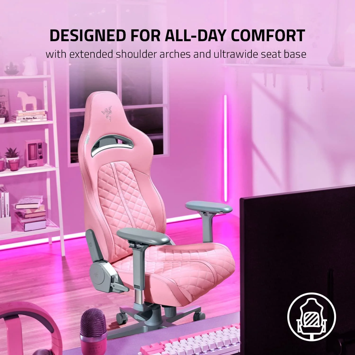 Razer Enki Gaming Chair For All-Day Comfort (Quartz) - Image 6