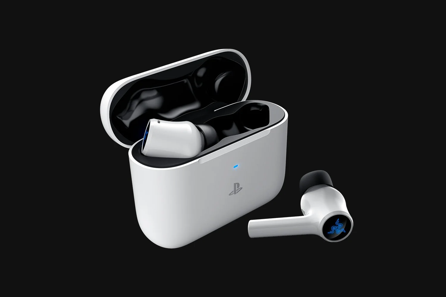Razer Hammerhead Hyperspeed Wireless Multi-Platform Gaming Earbuds For PS5 (White) - Image 3