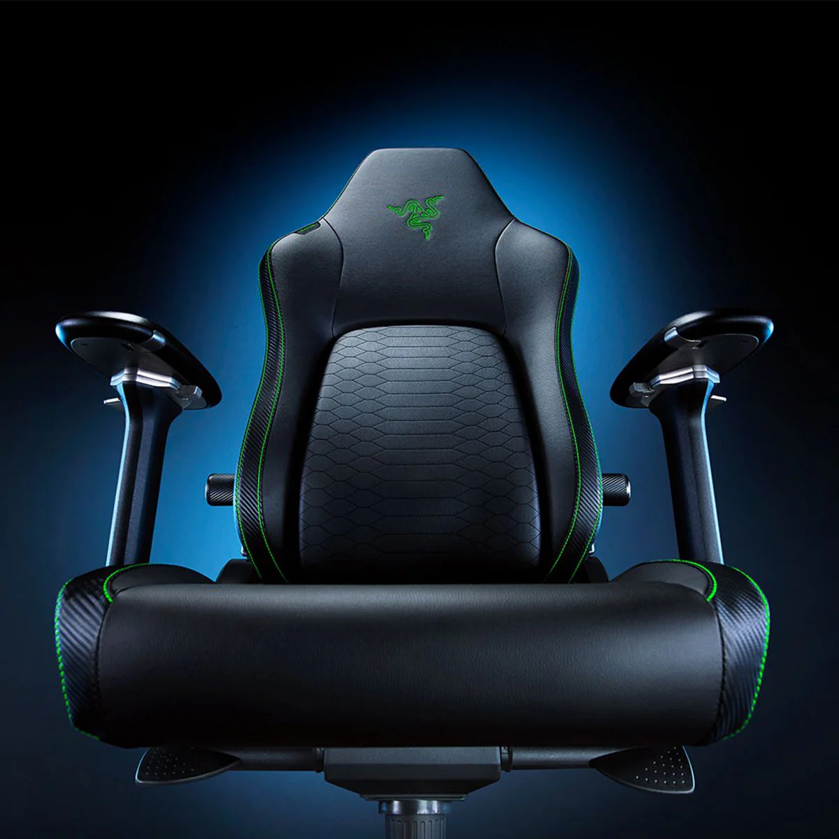 Razer Iskur V2 Gaming Chair With Built-In Lumbar Support (Leather - Black/Green, Leather - Black, Fabric  - Dark Gray) - Image 5