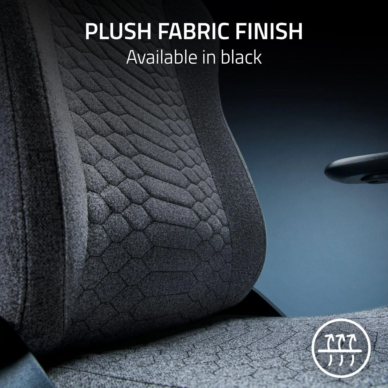 Razer Iskur V2 X Fabric Essential Gaming Chair with Built-in Lumbar Support (Black/Green, Light Gray) - Image 3
