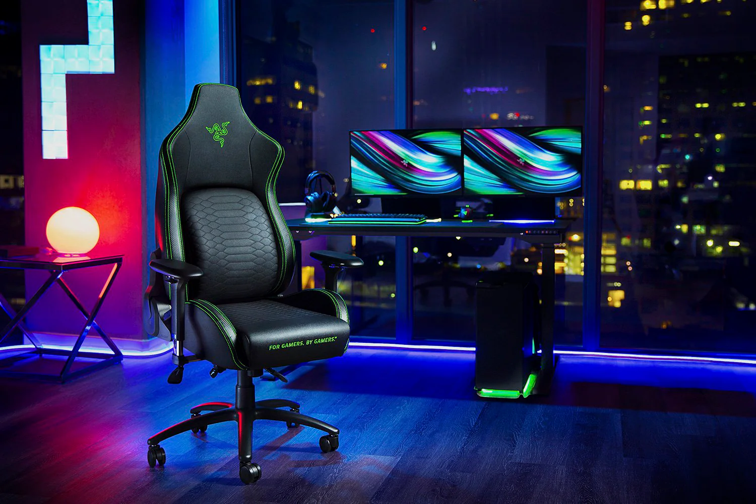 Razer Iskur XL Gaming Chair With Built-In Lumbar Support (Black/Green) - Image 6