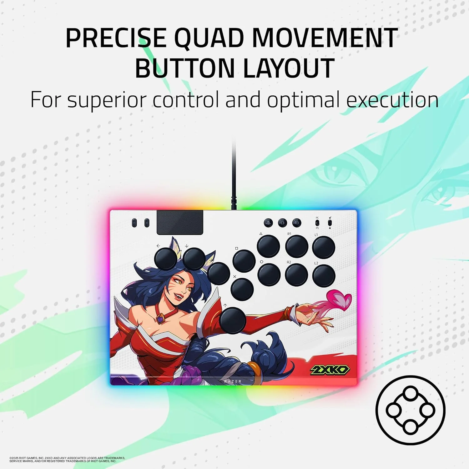 Razer Kitsune All-Button Optical Arcade Controller for PS5 & PC (2XKO Ed.) - Image 3