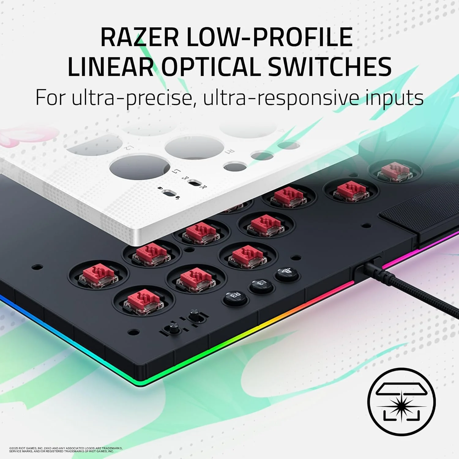Razer Kitsune All-Button Optical Arcade Controller for PS5 & PC (2XKO Ed.) - Image 4