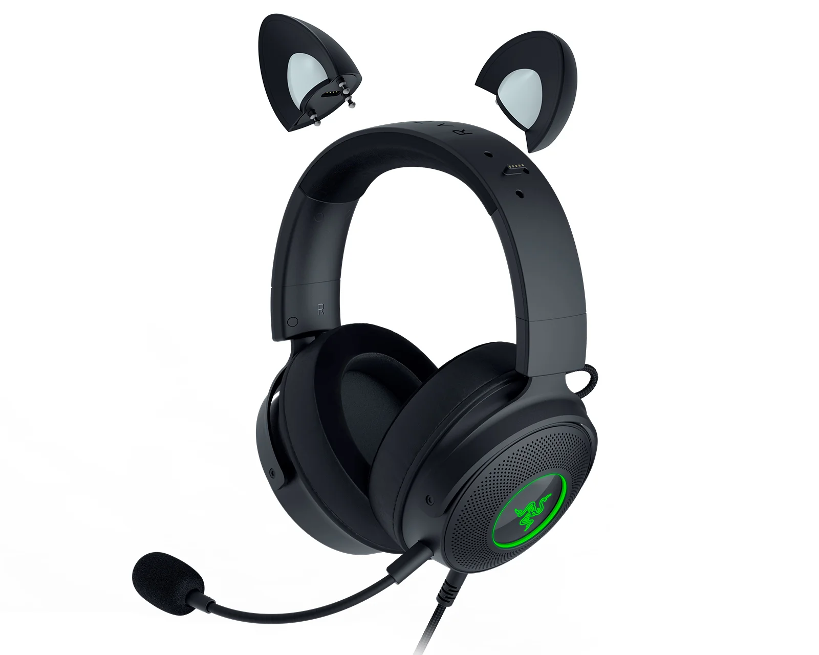 Razer Kraken Kitty V2 Pro Wired RGB Headset With Interchangeable Ears (Black) - Image 2
