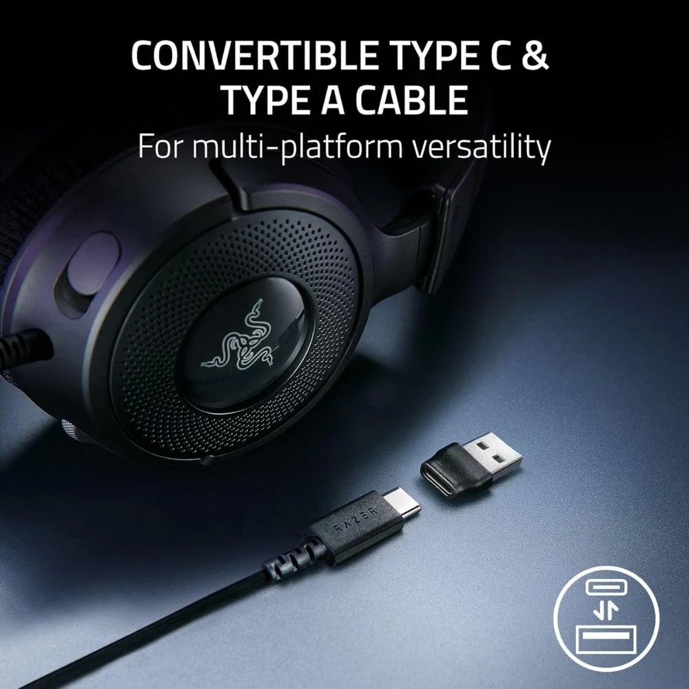 Razer Kraken V4 X Wired Gaming Headset (Black) - Image 8