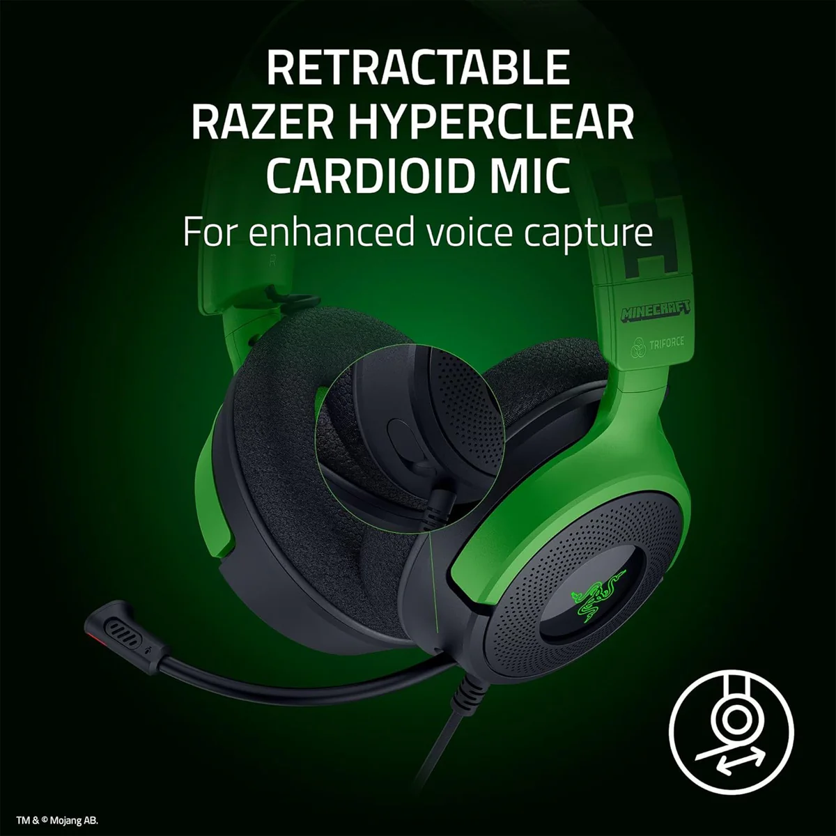 Razer Kraken V4 X Wired Gaming Headset (Minecraft Edition) - Image 10