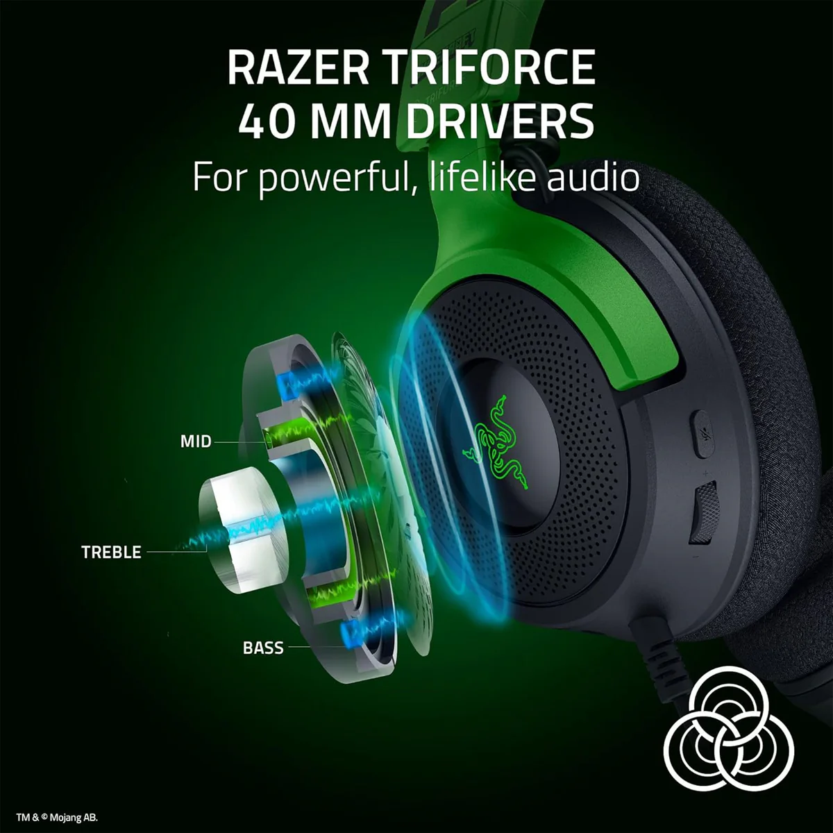Razer Kraken V4 X Wired Gaming Headset (Minecraft Edition) - Image 4