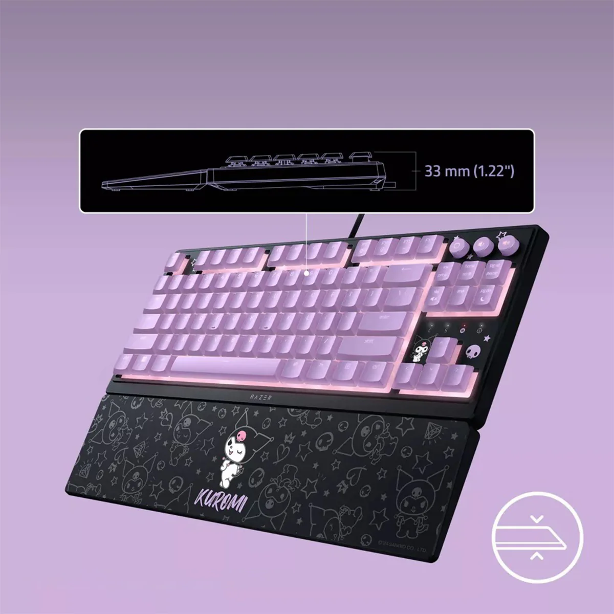 Razer Ornata V3 Tenkeyless Compact Low Profile Gaming Keyboard (Kuromi Edition) - Image 3