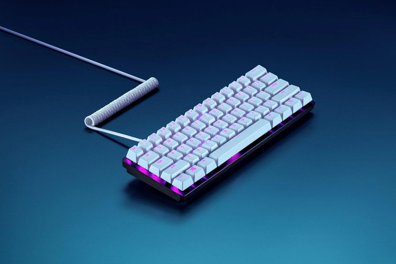 Razer PBT Keycap + Coiled Cable Upgrade Set (Mercury White) - Image 2