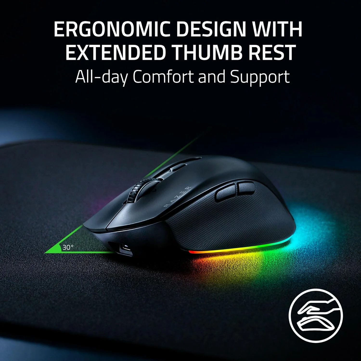 Razer Pro Click V2 Right-Handed Ergonomic Wireless Mouse - Image 12