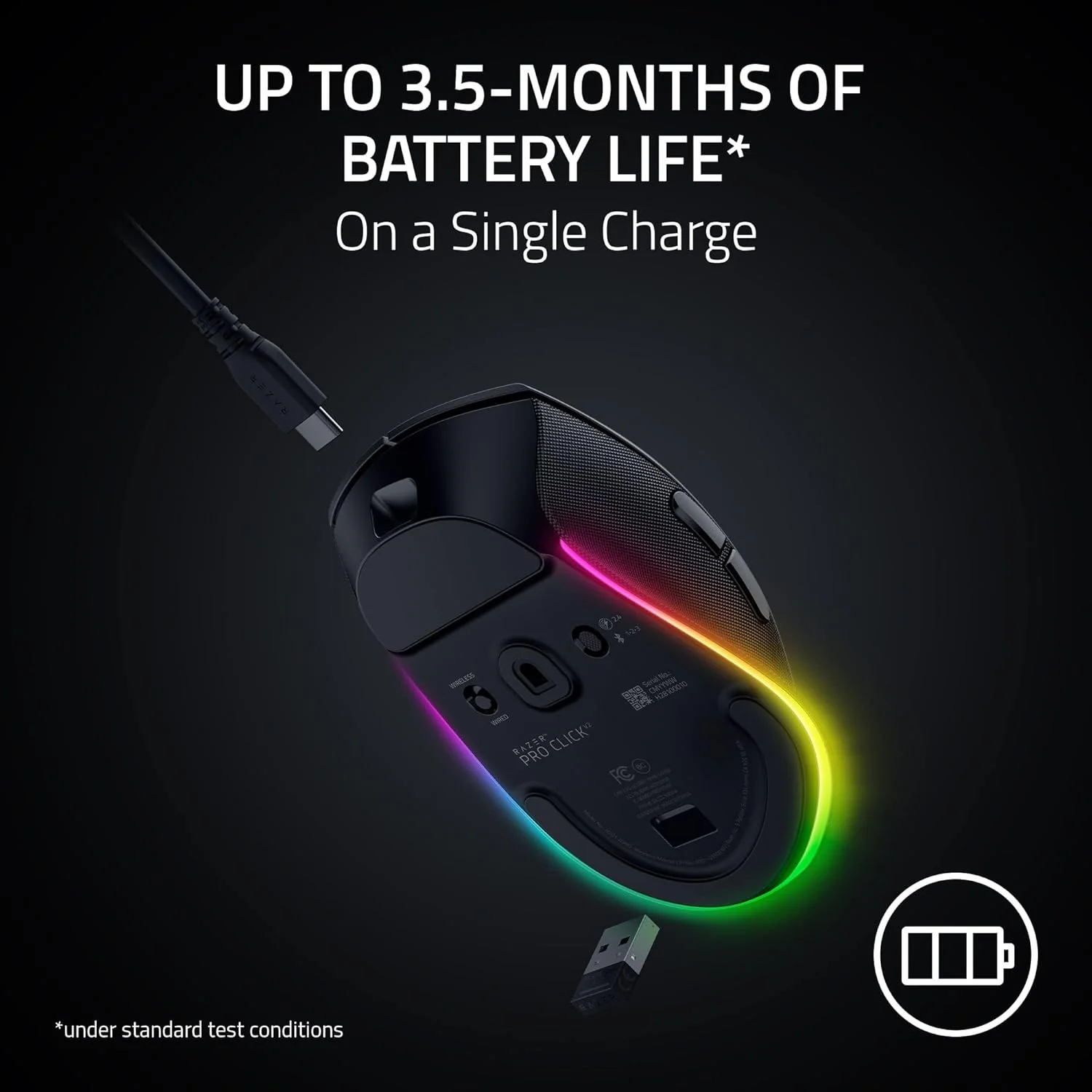 Razer Pro Click V2 Right-Handed Ergonomic Wireless Mouse - Image 14