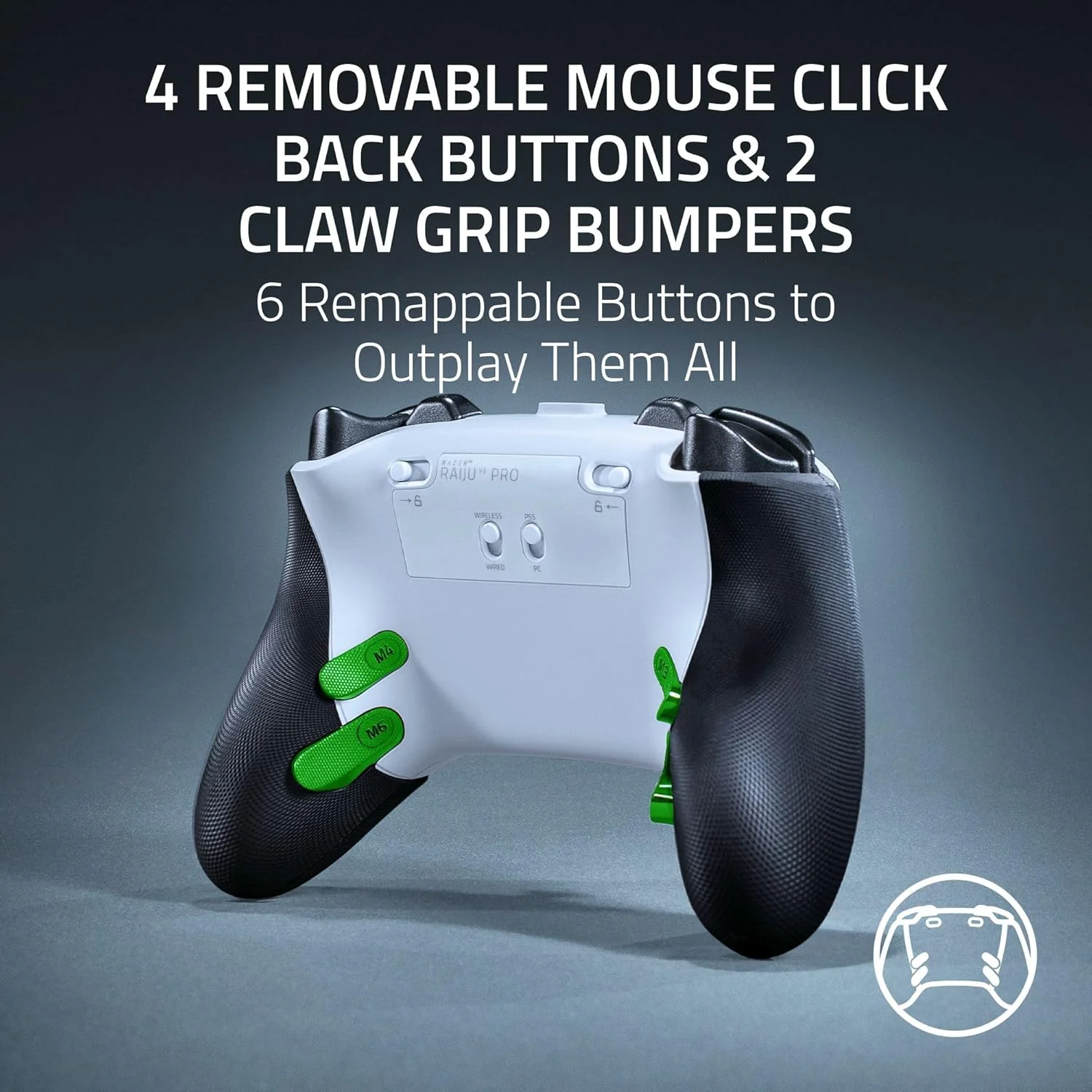 Razer Raiju V3 Pro Wireless Esports Controller for PS5 & PC (Black, White) - Image 3