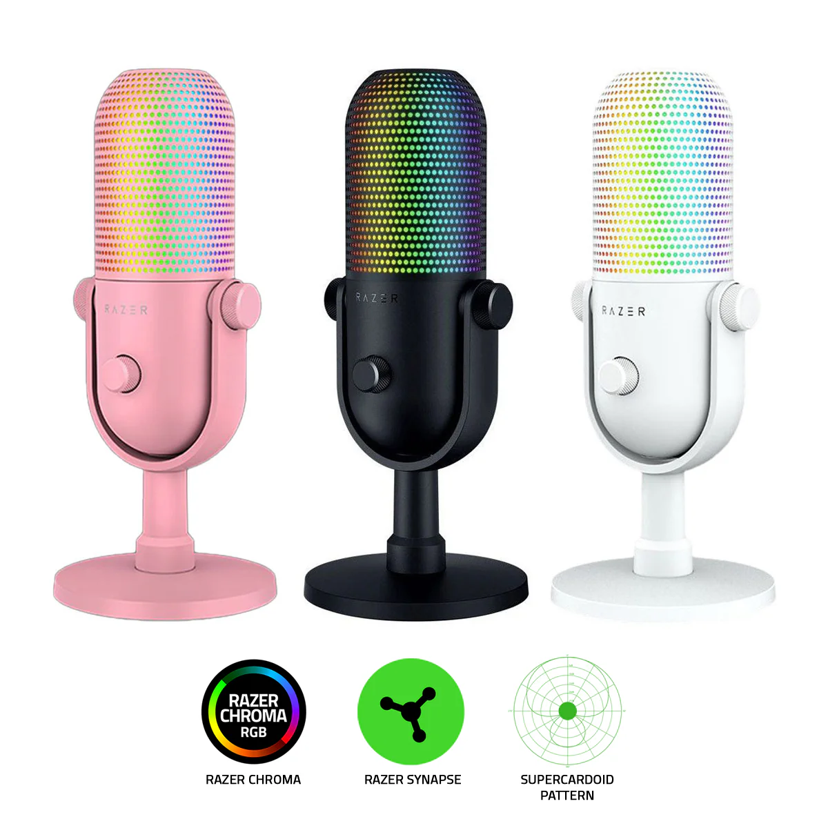 Razer Seiren V3 Chroma RGB USB Microphone With Tap to Mute Sensor