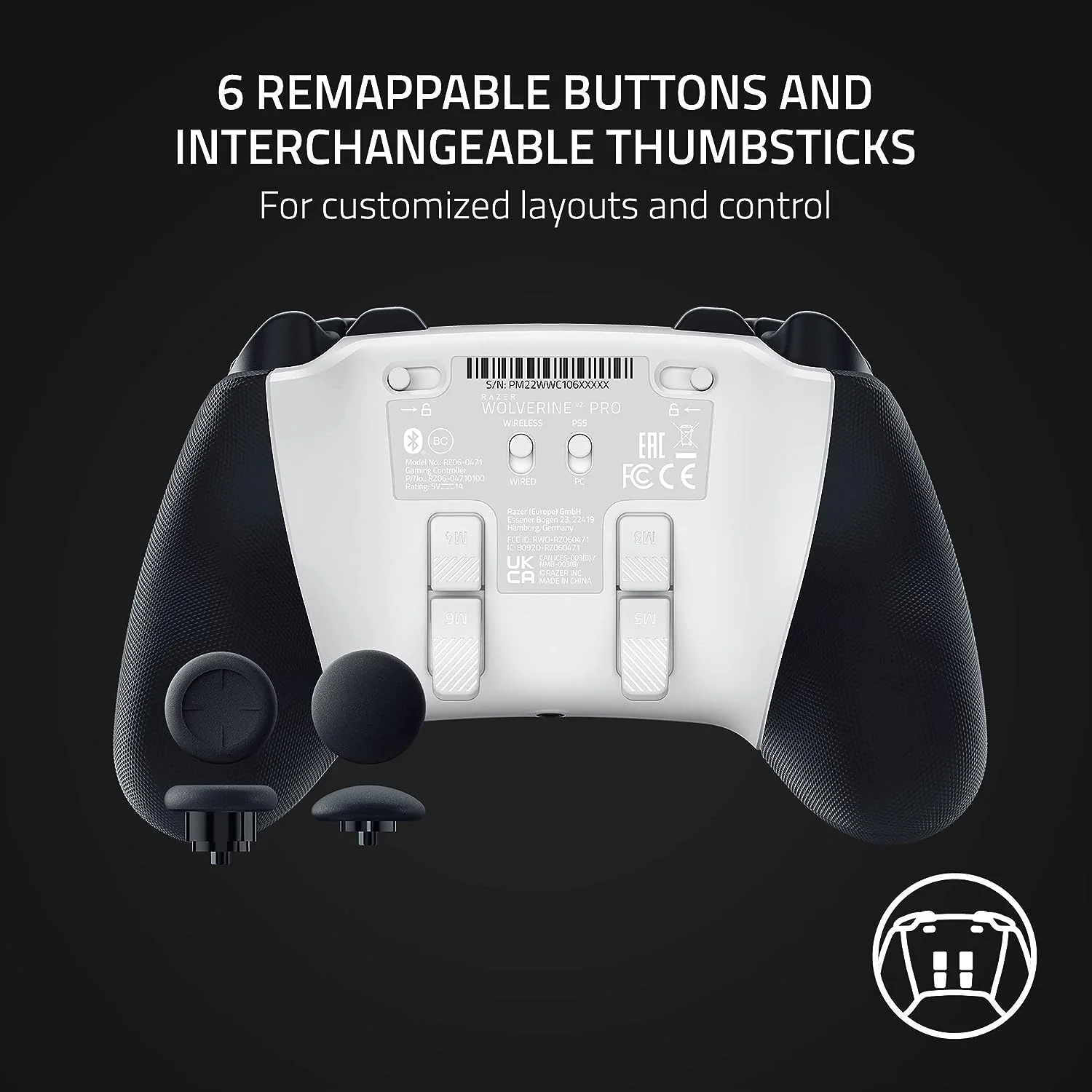 Razer Wolverine V2 Pro Wireless Gaming Controller for PS5 & PC (White) - Image 6