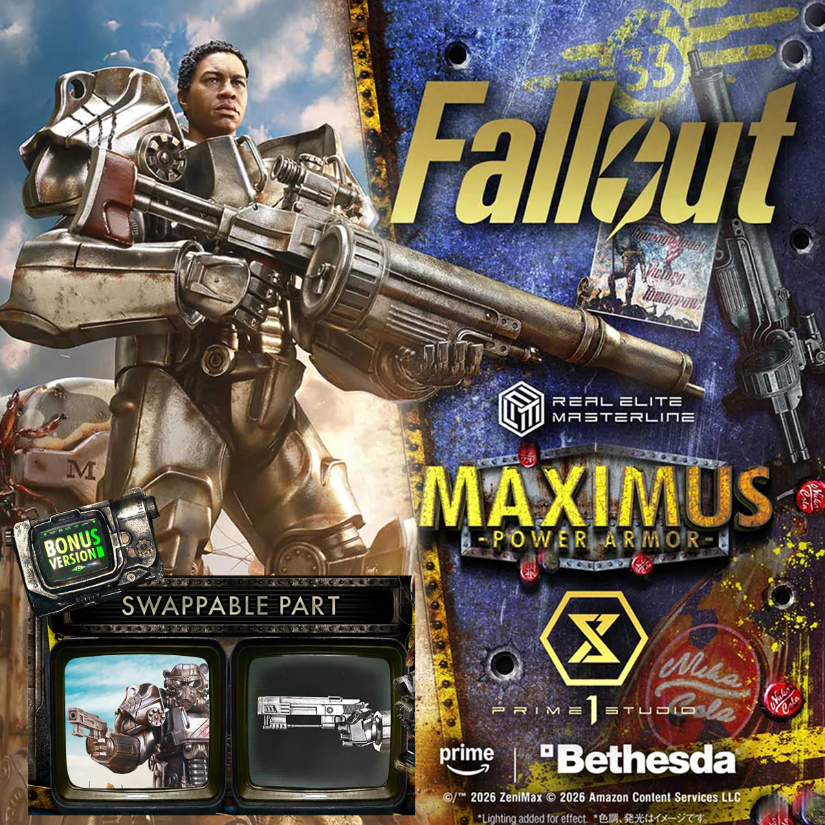 Real Elite Masterline Fallout Maximus Power Armor DX Bonus Version (REMFO-03DXS) Pre-Order Downpayment - Image 70