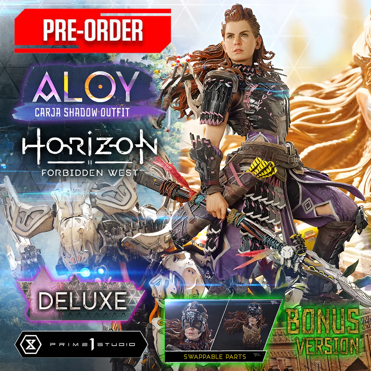 Real Elite Masterline Horizon Forbidden West Aloy Carja Shadow Outfit DX Bonus version (REMHFW-01DXS) Pre-Order Downpayment