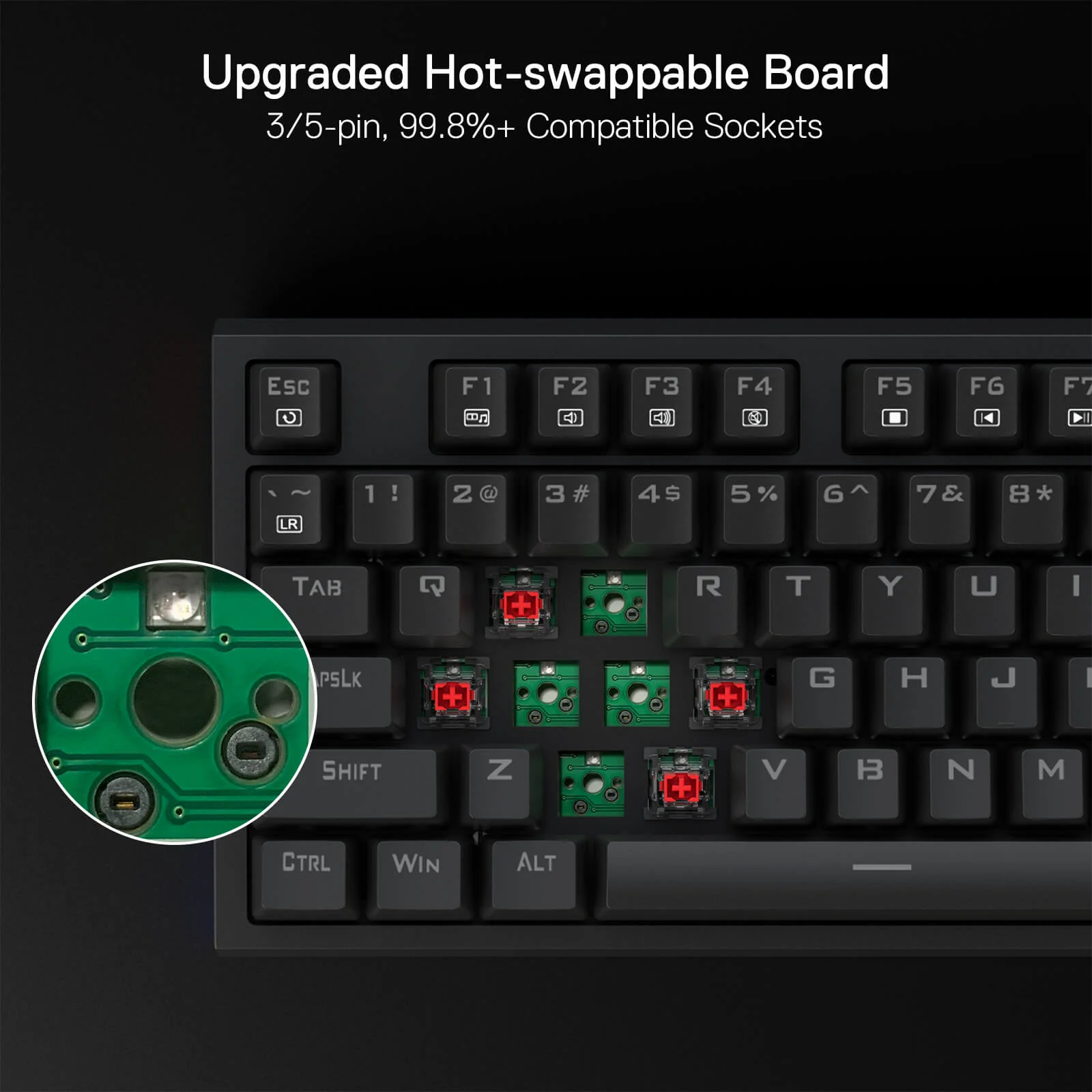 Redragon Argo Full-Size Hot-Swappable RGB Wired Mechanical Gaming Keyboard (Dust-Proof Red Switch) (K670-RGB) - Image 8
