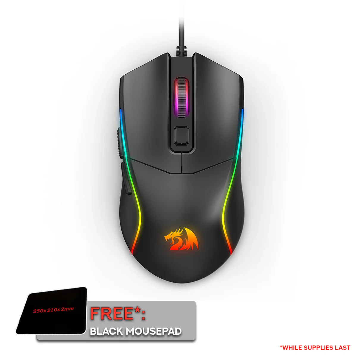 Redragon Bat M731 RGB 10000DPI Wired Gaming Mouse (Black)