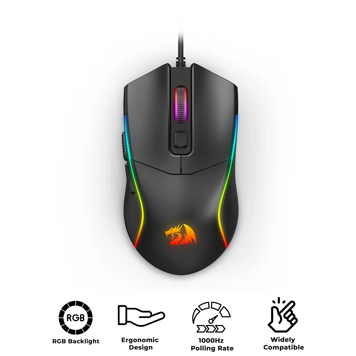Redragon Bat M731 RGB 10000DPI Wired Gaming Mouse (Black) - Image 17