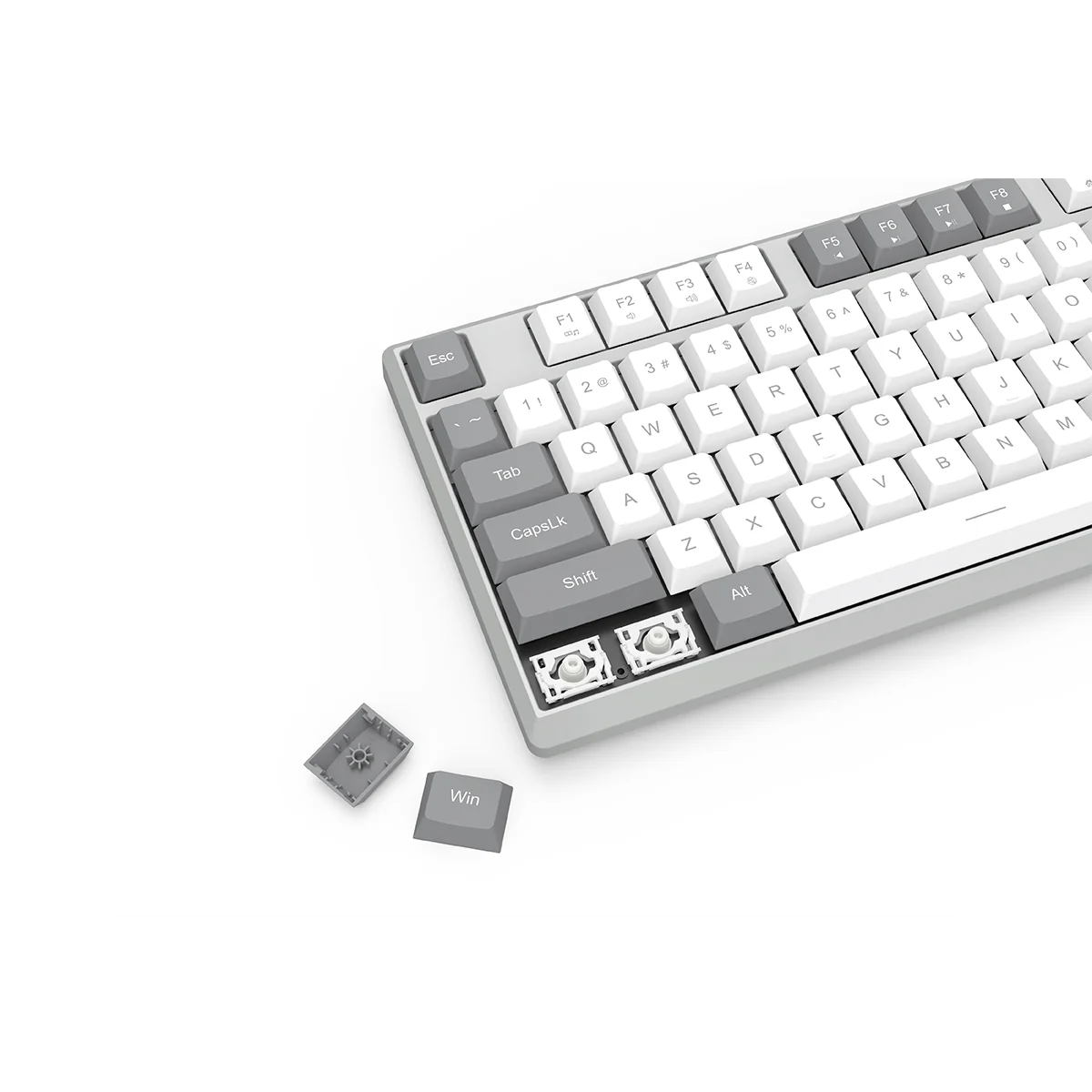 Redragon BK-7114WG Scissor Mechanism Slim Wireless 96% Keyboard (White/Grey) - Image 6