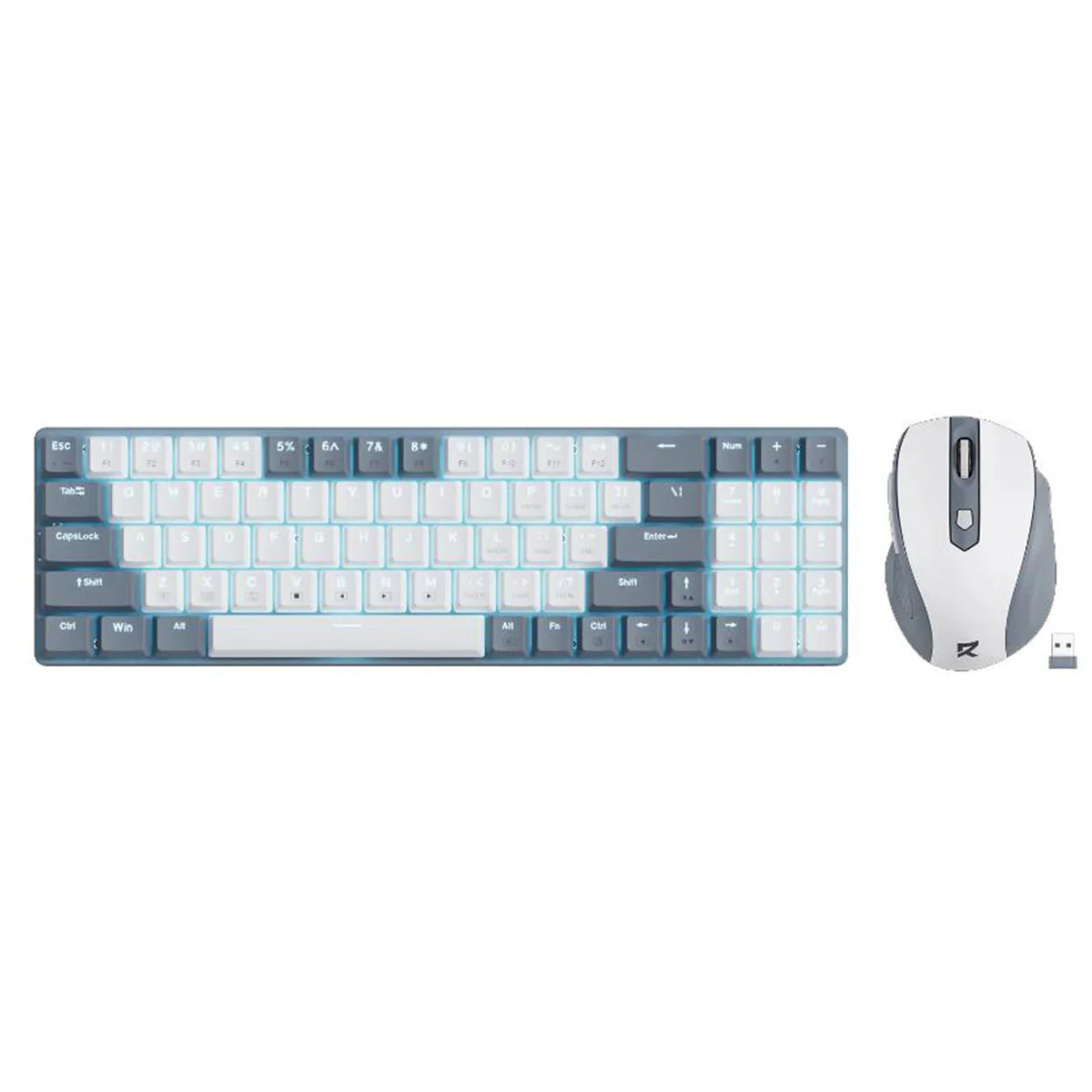Redragon BS-8772 2.4G Wireless Mechanical Keyboard & Mouse Combo (Red/Pink, Grey/White, Cream/Blue) - Image 9